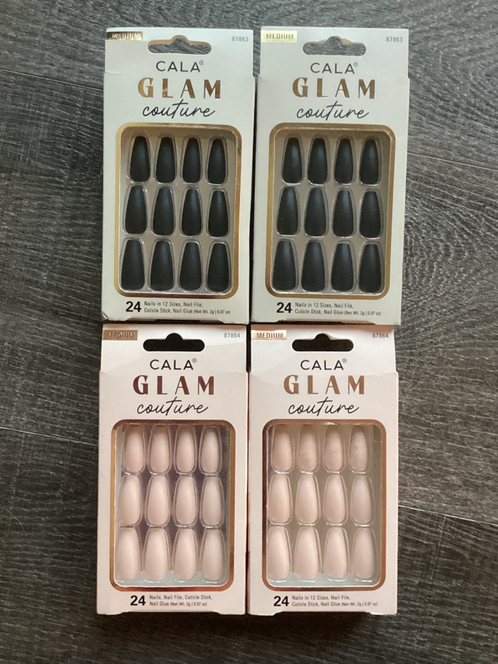 Cala Glam Couture medium length coffin/ballerina nails